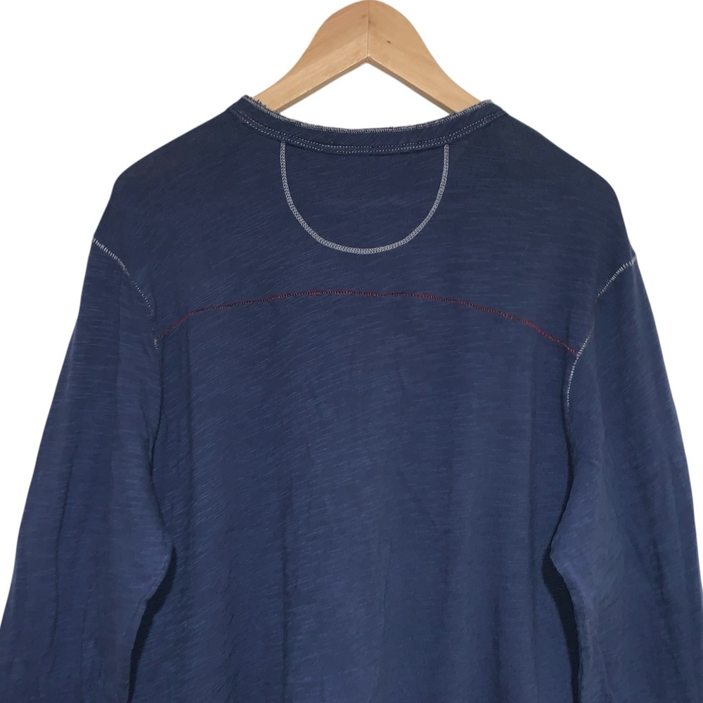 True Grit Men's Soft Henley Pullover Shirt Blue Size: L - Picture 11 of 13